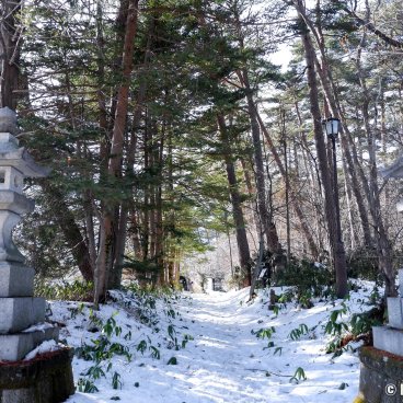 Shirane-jinja (Kusatsu), Shrine's alley covered in snow 2