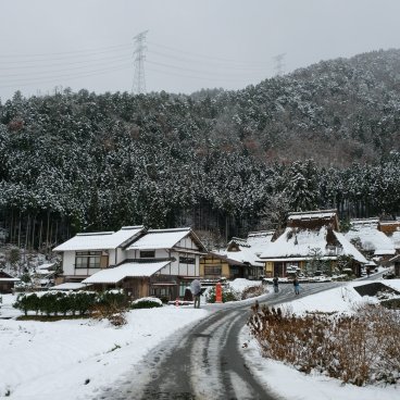 Miyama (Kayabuki no Sato), View on the thatched roof village in winter
