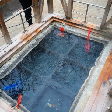 Yunomine Onsen (Kumano Kodo), Yuzutsu public facility to cook in the onsen water