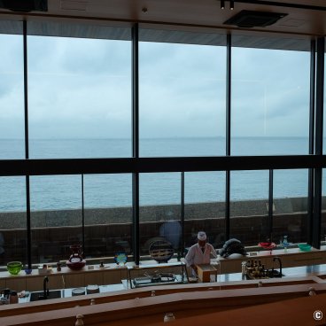 Japanese restaurant Aonoya (Seikaiha), View on the Seto Inland Sea from the tables