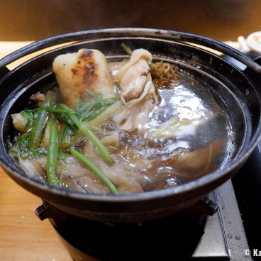 Honke Abeya (Akita), Chicken Kiritanpo Nabe ready to eat
