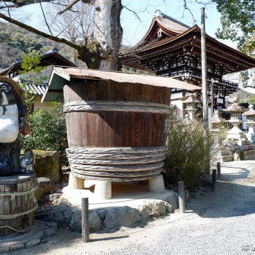 Matsunoo Taisha (Kyoto), Sake (Nihonshu) barrel and Tanuki statue