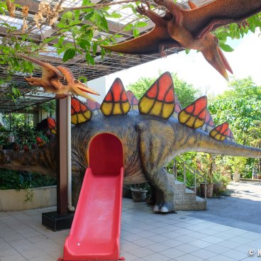 Dino Park (Nago, Okinawa), Stegosaurus slide at the exit of the park