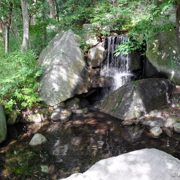 Yusentei Park (Fukuoka), Waterfall in the garden
