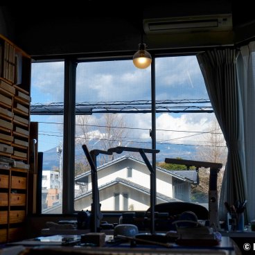 Hanno Ozawa Hanko shop (Fuji City), View on Mount Fuji from the workshop