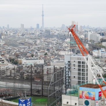 Hokutopia (Tokyo), View on Oji station and Tokyo SkyTree
