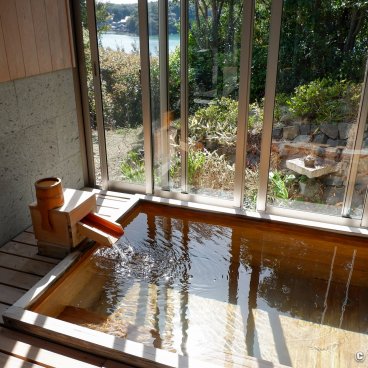 Basara-tei (Shima, Ise), Onsen bath on the terrace of Migiwa no mune (ichi) suite