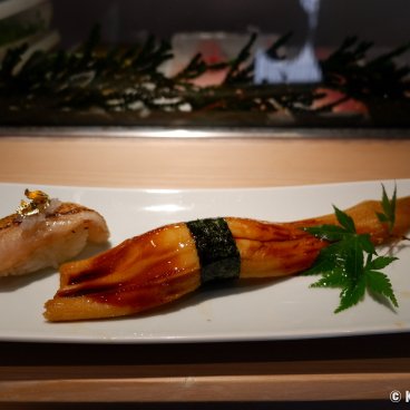 Sushi-ya restaurant in Kannazawa, eel nigiri sushi