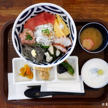 Hase Shokudo (Kamakura), Shirasu donburi with Shonan area fish and seafood sashimi course