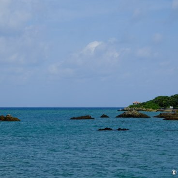 Fusaki Beach (Ishigaki), View on the East China Sea and Kannonzaki Lighthouse