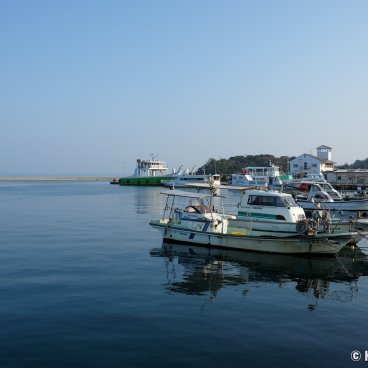 Teshima (Shikoku), Fishing boats at Ieura Port
