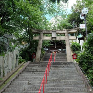 Washio Atago-jinja (Fukuoka), Stairway and torii gate in the shrine's grounds 2
