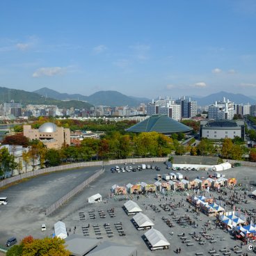 Hiroshima Orizuru Tower, Panoramic view on the city from the tower