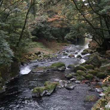 Kikuchi Gorge (Kumamoto), View on the valley at the end of autumn