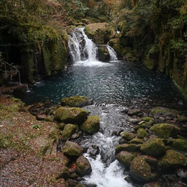 Kikuchi Gorge (Kumamoto), View on the valley at the end of autumn 2