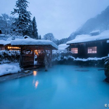 Tsuru-no-yu Onsen (Akita), Open air Konyoku bath (Official picture)