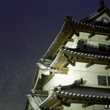 Hirosaki (Aomori), Night view on the keep in the castle's park in winter