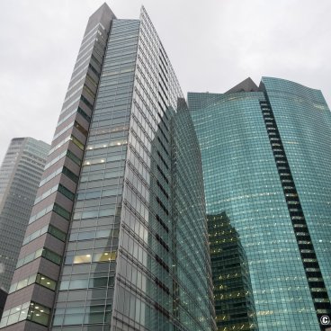 Caretta Shiodome (Tokyo), View on the area's tall office buildings