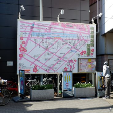 Hanegi Park (Setagaya, Tokyo), Map of Umegaoka neighborhood at the station