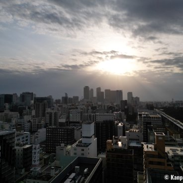 Hisaya Odori (Nagoya), Drone view on the sunset on the city
