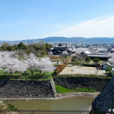 Koriyama Castle (Nara), Panoramic view from the keep's observation platform