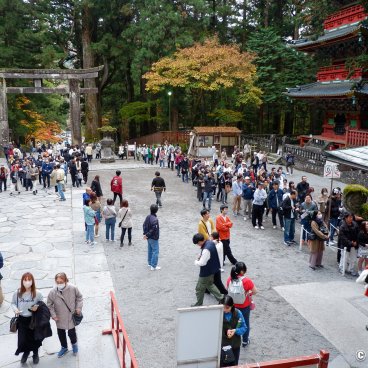 Toshogu (Nikko), Tourists in the mausoleum's enclosure (Nov. 2023) 2
