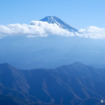 Mount Fuji Helicopter Tour, Aerial view on Mount Fuji from Lake Motosu's side