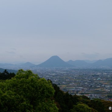 Kotohira-gu (Shikoku), View on Sanuki plain and Mount Iino