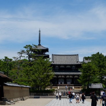 Horyu-ji (Ikaruga), View on Sai-in Garan and its pagoda