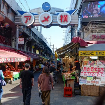 Ueno (Tokyo), Ameyokocho streets built under railway tracks after WWII