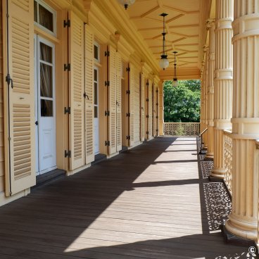 Kyu Iwasaki-tei Teien (Tokyo), Balcony of the Western-style house