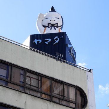 Kappabashi-dori (Tokyo), Statue at the top of a building in the district