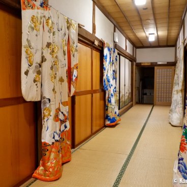 Kakurinbo (Minobu, Mount Fuji), Display of long-sleeved furisode kimonos in a corridor