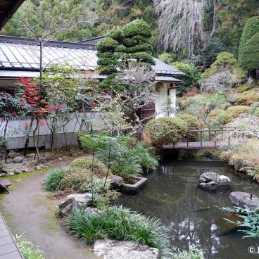 Kakurinbo (Minobu, Mount Fuji), View on the garden of the Buddhist inn