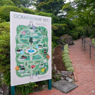 Hakone Crafthouse, Map of Gora Park with the location of the buildings