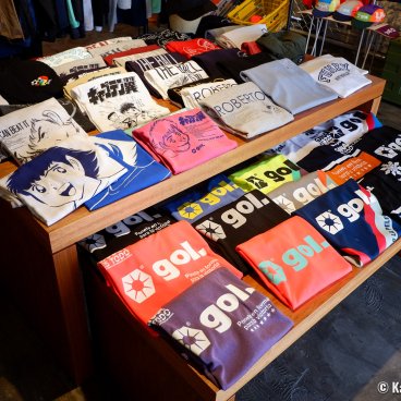gol. STORE TSUBASA (Tokyo), Captain Tsubasa T-shirts shelf