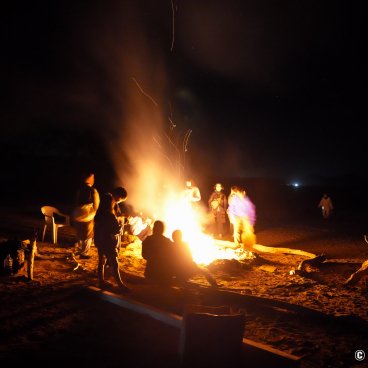Tanegashima Light Festival, Night campfire on Hamada Beach