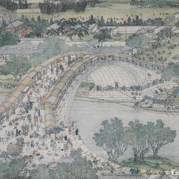 Garden of Fine Arts, Kyoto, Detail of Along the River During the Qingming Festival