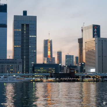Hotaluna Cruise (Tokyo), View on Minato ward and the Tokyo Tower at nightfall