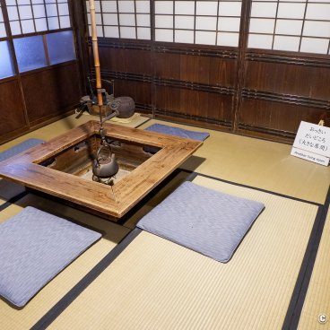 Kakunodate (Akita), View on the daidokoro living-room with a irori hearth