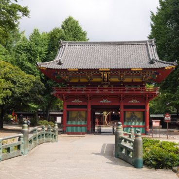 Nezu-jinja (Tokyo), Entrance of the shrine during Nagoshi no Harae (June 30th)