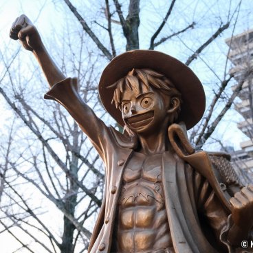 One Piece Kumamoto Revival Project (Kyushu), Statue of Luffy in the city center of Kumamoto