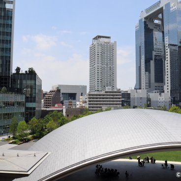 Grand Green Osaka (Umeda), View on the canopy, Time Out Osaka (on the left) and Umeda Sky Building (on the right)