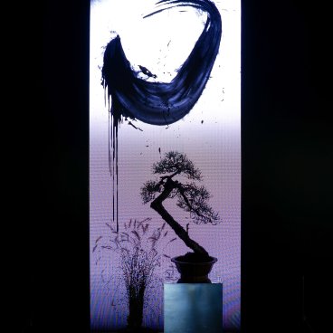 teamLab Biovortex Kyoto, Installation at the entrance of the museum