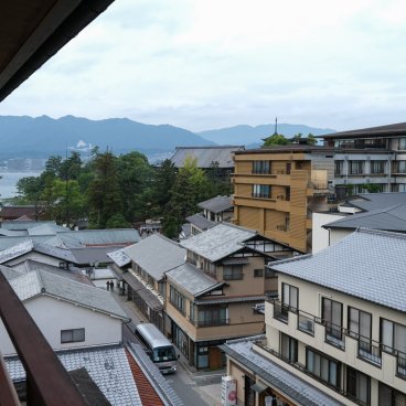 Iwaso (Miyajima), View on the sea from a Standard room in the Shinkan building (Annex)
