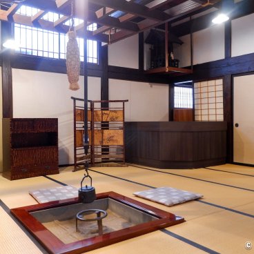Aoyagi Samurai Manor Museum (Kakunodate), Living-room in the Main House with a irori central hearth
