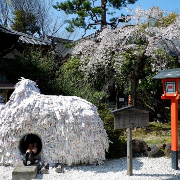 Yasui Konpiragu (Kyoto), Enkiri Enmusubi Ishi sacred stone covered with talismans 2