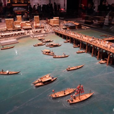 Edo-Tokyo Museum, Reconstitution of Nihonbashi Bridge and river traffic at the times