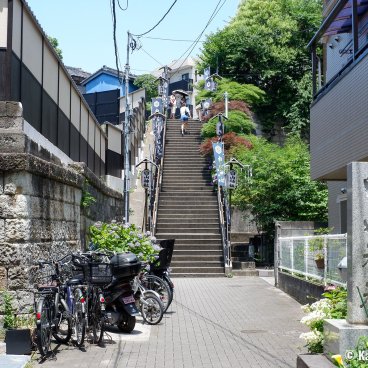 Hakusan-jinja (Tokyo), Stairway at the entrance of the shrine's grounds