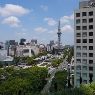 The Royal Park Hotel Iconic Nagoya, View on the Mirai Tower from the terrace of the 7F floor